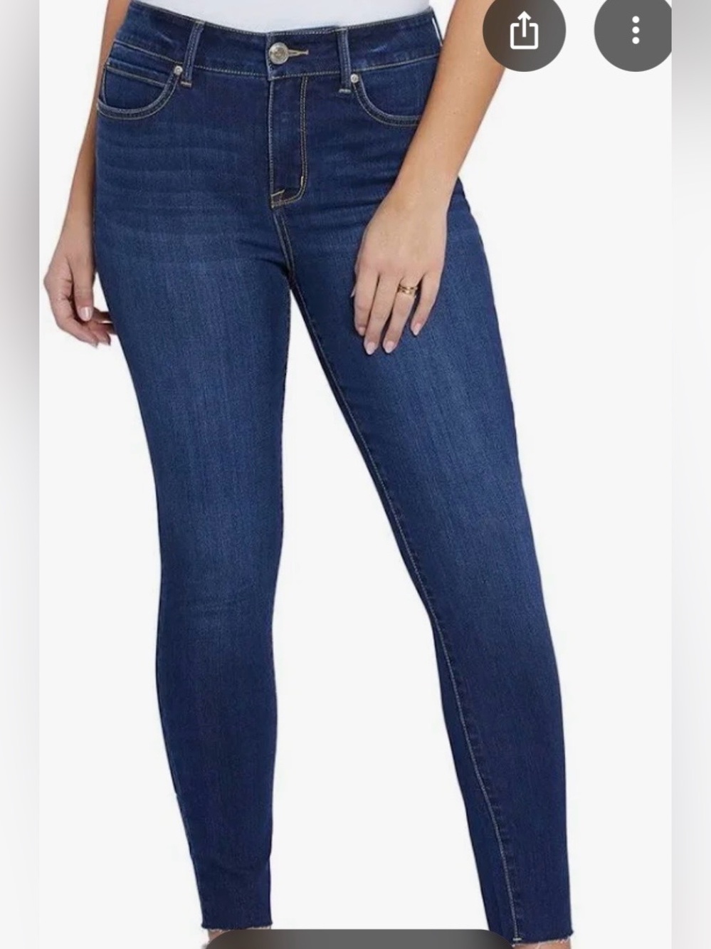 Seven7 Women's Tummyless High Rise Skinny Dark Wash Jeans